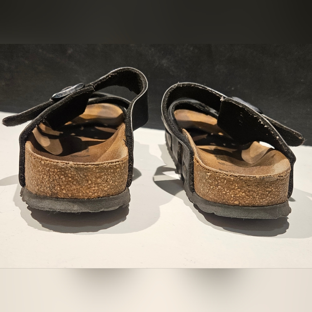 Birkenstock Pisa Sandals Black Leather Adjust Cross Strap Women’s 37 US 6–6.5 - Picture 4 of 16